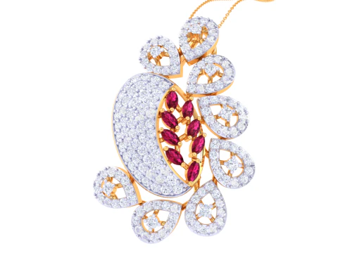3D Printable Cad jewelry design of Lady diamond Pendant 3D Model