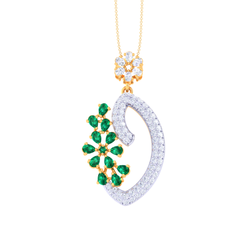 3D Printable Cad jewelry design of Lady diamond Pendant 3D 模型 .c4d .max .obj .3ds .fbx .stl .blend