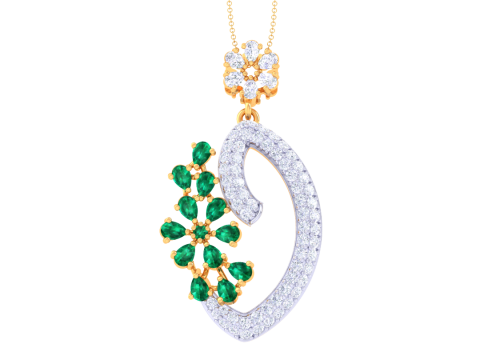 3D Printable Cad jewelry design of Lady diamond Pendant 3D Model