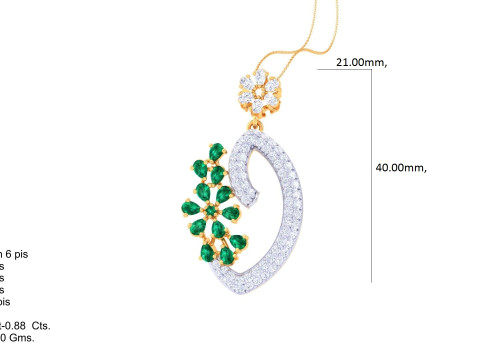3D Printable Cad jewelry design of Lady diamond Pendant 3D 模型