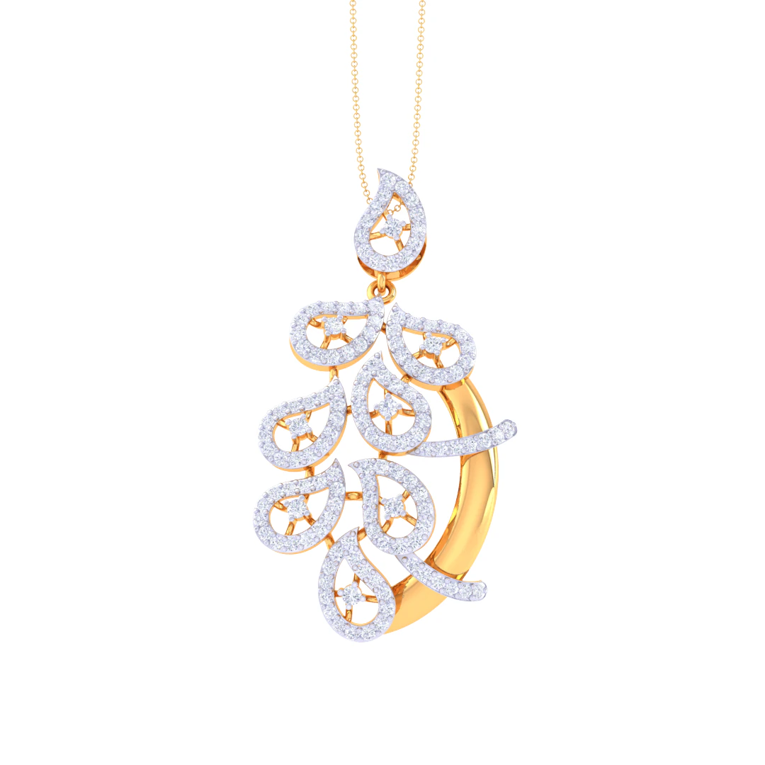 3D Printable Cad jewelry design of Lady diamond Pendant 3D Model .c4d .max .obj .3ds .fbx .stl .blend 