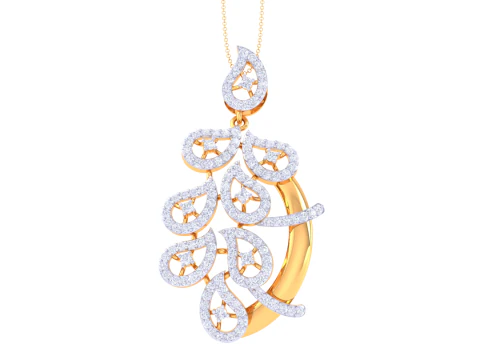 3D Printable Cad jewelry design of Lady diamond Pendant 3D Model