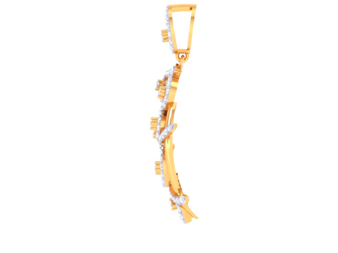 3D Printable Cad jewelry design of Lady diamond Pendant 3D Model