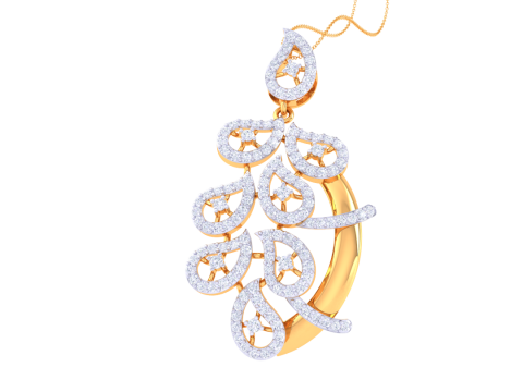 3D Printable Cad jewelry design of Lady diamond Pendant 3D मॉडल