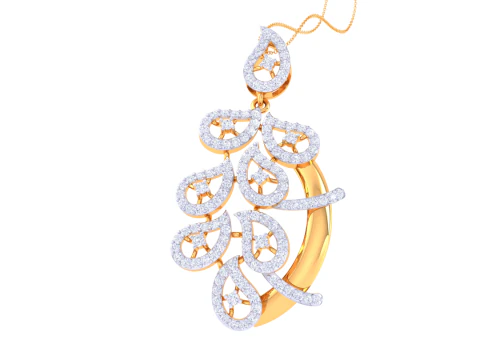 3D Printable Cad jewelry design of Lady diamond Pendant 3D Model