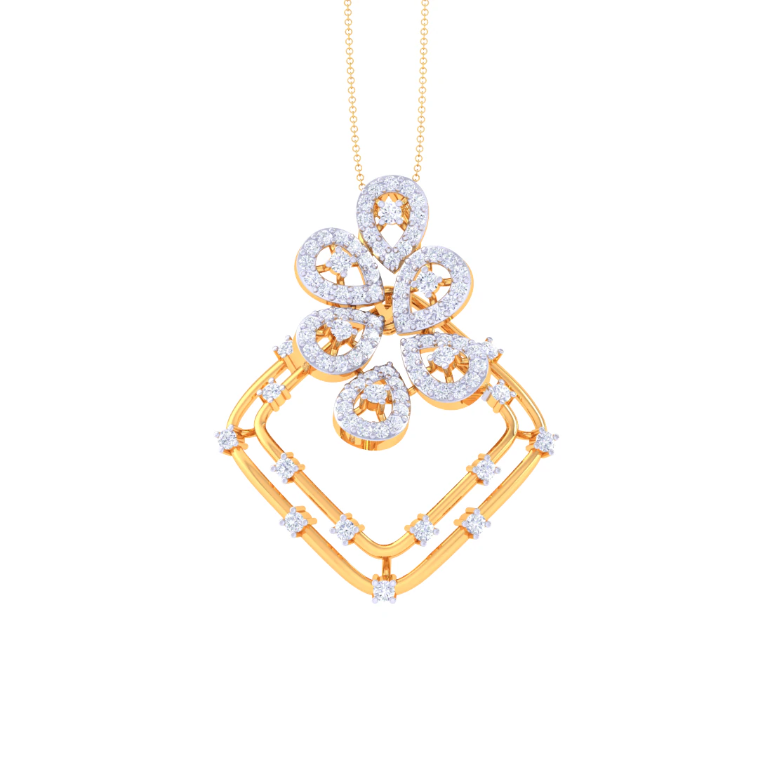 3D Printable Cad jewelry design of Lady diamond Pendant 3D Model .c4d .max .obj .3ds .fbx .stl .blend 
