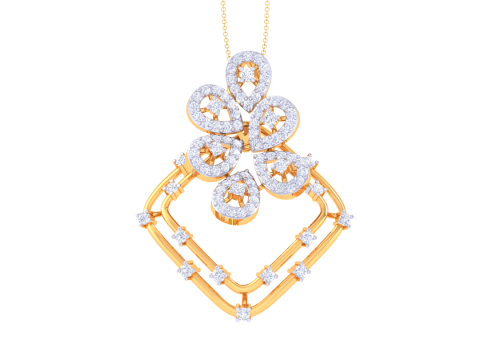 3D Printable Cad jewelry design of Lady diamond Pendant 3D Model
