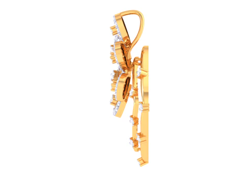 3D Printable Cad jewelry design of Lady diamond Pendant 3D Model
