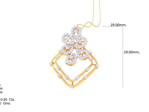 3D Printable Cad jewelry design of Lady diamond Pendant 3D Model