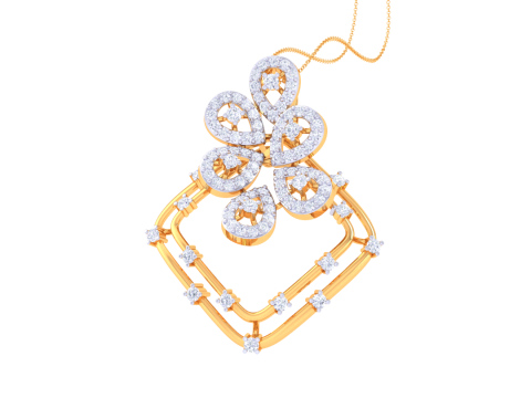 3D Printable Cad jewelry design of Lady diamond Pendant Modelo 3D
