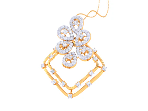 3D Printable Cad jewelry design of Lady diamond Pendant 3D Model
