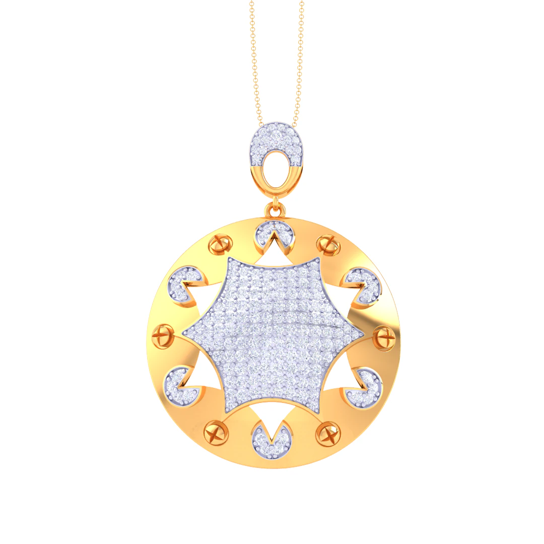 3D Printable Cad jewelry design of Lady diamond Pendant 3D Model .c4d .max .obj .3ds .fbx .stl .blend 