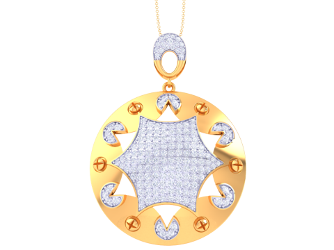 3D Printable Cad jewelry design of Lady diamond Pendant 3D Model