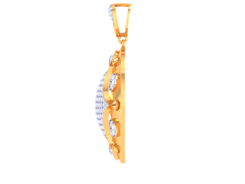 3D Printable Cad jewelry design of Lady diamond Pendant 3D Model
