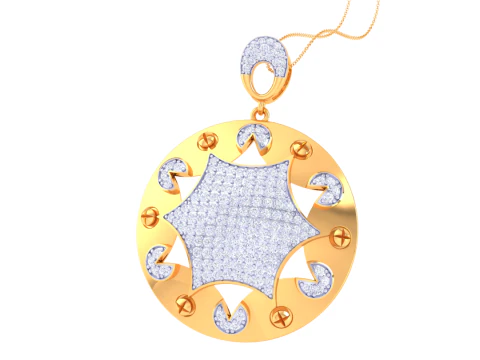 3D Printable Cad jewelry design of Lady diamond Pendant 3D Model