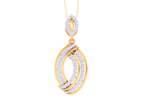 3D Printable Cad jewelry design of Lady diamond Pendant 3D Model