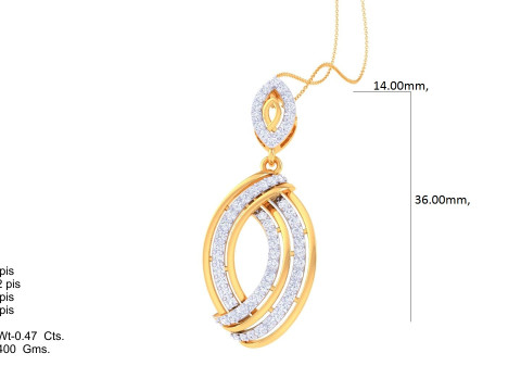 3D Printable Cad jewelry design of Lady diamond Pendant 3D-Modell