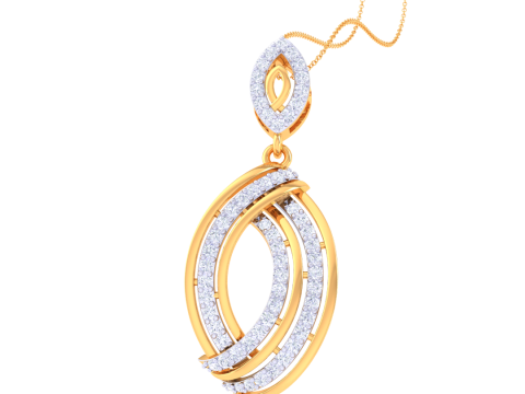 3D Printable Cad jewelry design of Lady diamond Pendant 3D-Modell
