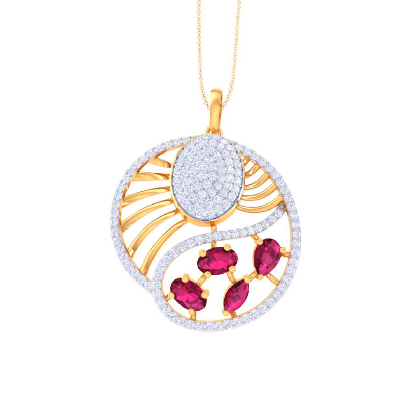 3D Printable Cad jewelry design of Lady diamond Pendant Modelo 3D .c4d .max .obj .3ds .fbx .stl .blend
