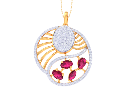 3D Printable Cad jewelry design of Lady diamond Pendant 3D 模型