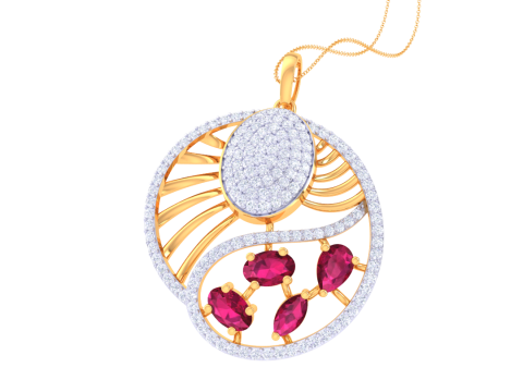 3D Printable Cad jewelry design of Lady diamond Pendant Modelo 3D