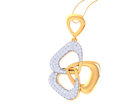 3D Printable Cad jewelry design of Lady diamond Pendant 3D Model