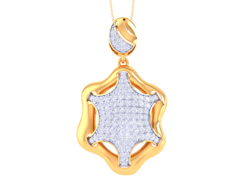 3D Printable Cad jewelry design of Lady diamond Pendant 3D 模型