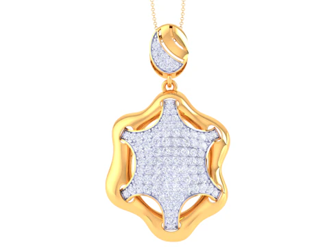 3D Printable Cad jewelry design of Lady diamond Pendant 3D Model