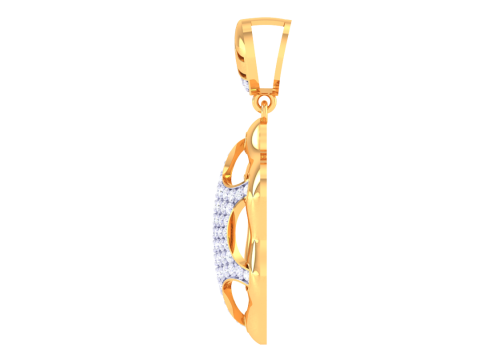 3D Printable Cad jewelry design of Lady diamond Pendant Modelo 3D