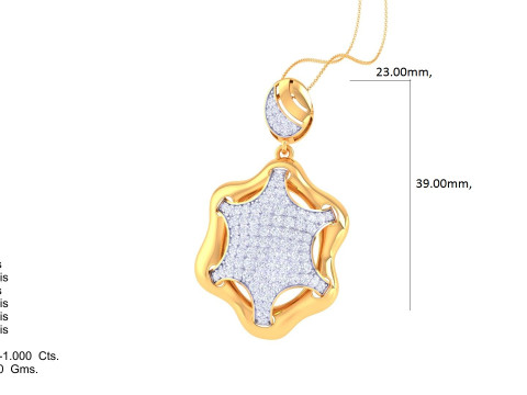 3D Printable Cad jewelry design of Lady diamond Pendant Modelo 3D