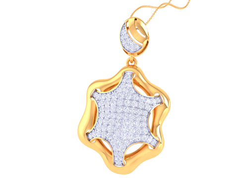 3D Printable Cad jewelry design of Lady diamond Pendant Modelo 3D