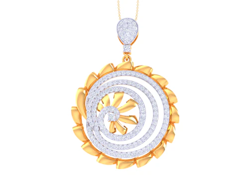 3D Printable Cad jewelry design of Lady diamond Pendant 3D Model