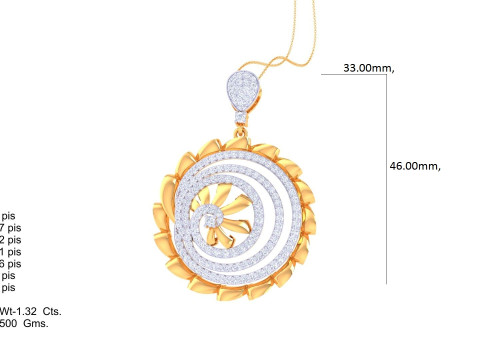 3D Printable Cad jewelry design of Lady diamond Pendant 3D 模型
