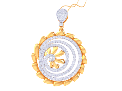 3D Printable Cad jewelry design of Lady diamond Pendant 3D 模型