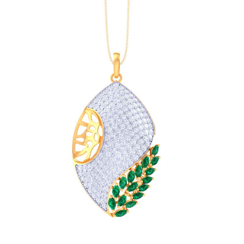3D Printable Cad jewelry design of Lady diamond Pendant 3D 模型 .c4d .max .obj .3ds .fbx .stl .blend
