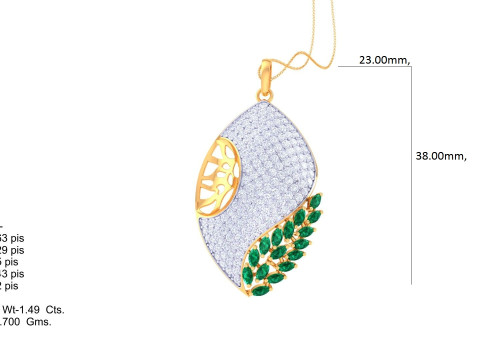3D Printable Cad jewelry design of Lady diamond Pendant 3D 模型