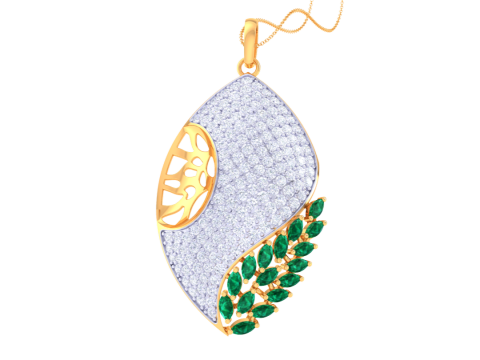 3D Printable Cad jewelry design of Lady diamond Pendant 3D 模型