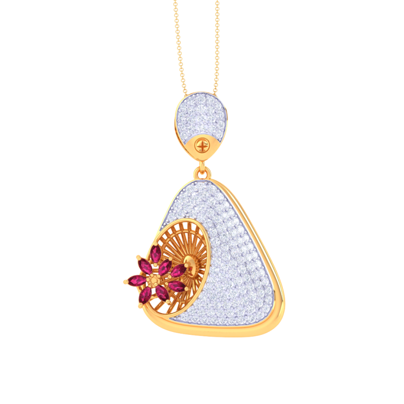 3D Printable Cad jewelry design of Lady diamond Pendant 3Dモデル .c4d .max .obj .3ds .fbx .stl .blend 