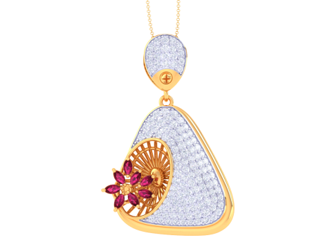 3D Printable Cad jewelry design of Lady diamond Pendant 3D 模型