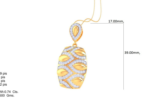 3D Printable Cad jewelry design of Lady diamond Pendant 3D मॉडल