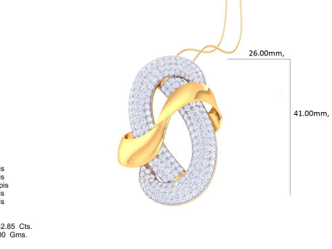 3D Printable Cad jewelry design of Lady diamond Pendant Model 3D