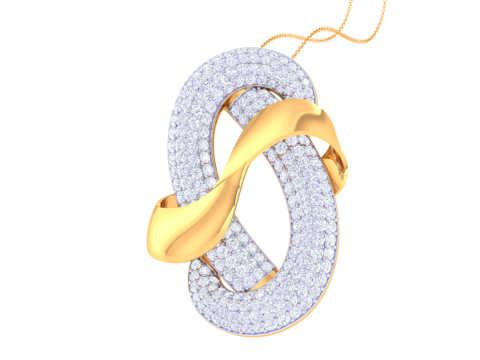 3D Printable Cad jewelry design of Lady diamond Pendant Model 3D