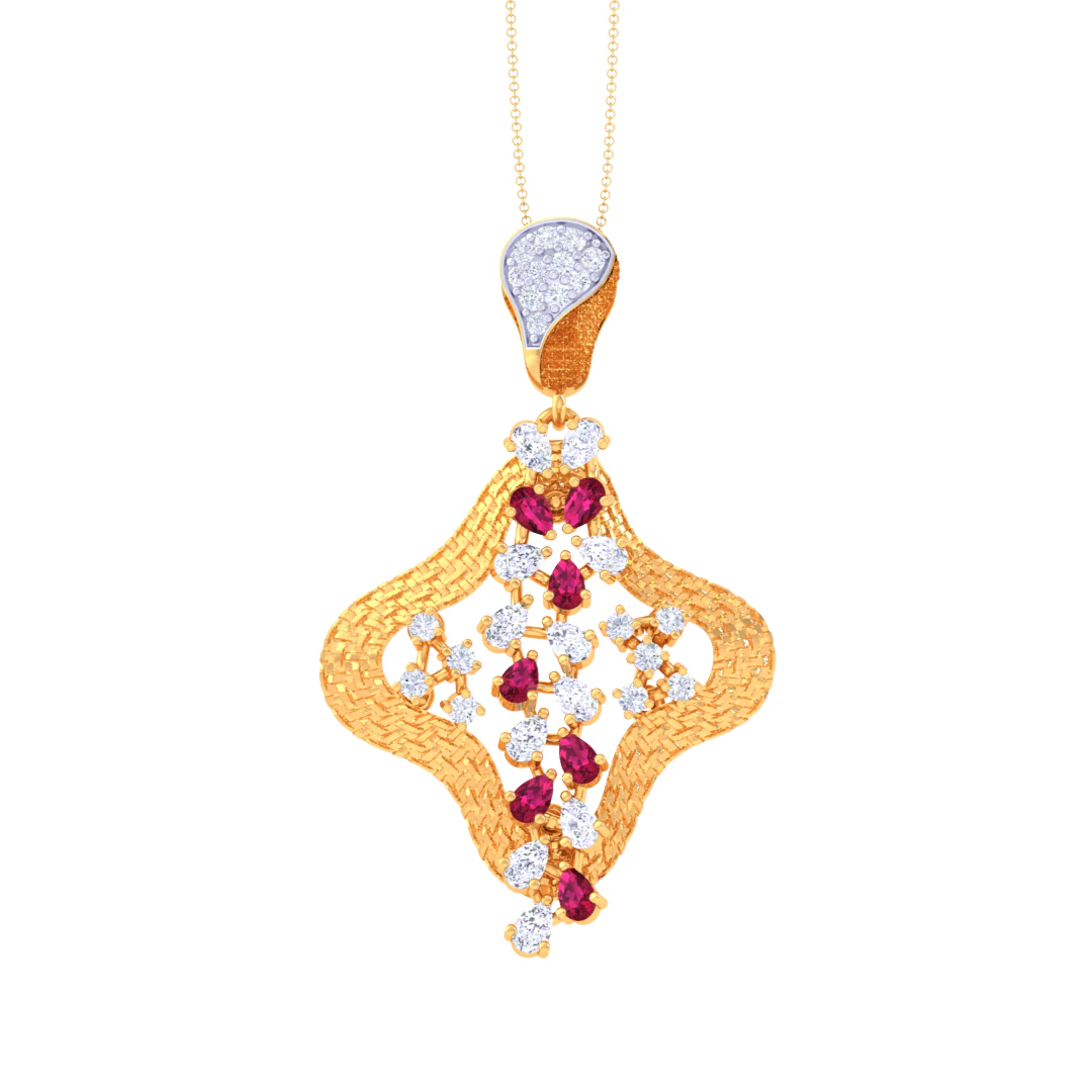 3D Printable Cad jewelry design of Lady diamond Pendant 3D Model .c4d .max .obj .3ds .fbx .stl .blend