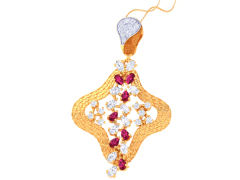 3D Printable Cad jewelry design of Lady diamond Pendant 3D Model