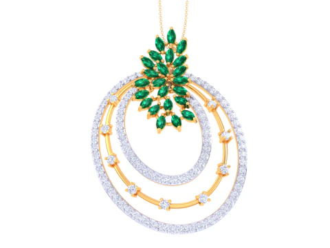 3D-druckbares CAD-Schmuckdesign eines Lady-Diamantanh&auml;ngers 3D Modell