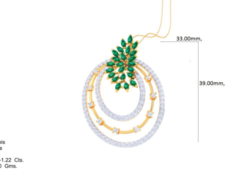 3D Printable Cad jewelry design of Lady diamond Pendant 3D Model