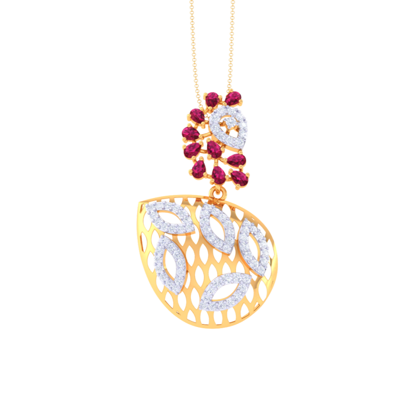 3D Printable Cad jewelry design of Lady diamond Pendant 3D 모델 .c4d .max .obj .3ds .fbx .stl .blend