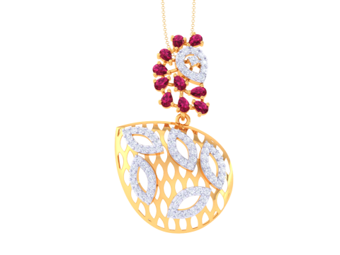 3D Printable Cad jewelry design of Lady diamond Pendant 3D 模型