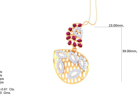 3D Printable Cad jewelry design of Lady diamond Pendant 3D Model