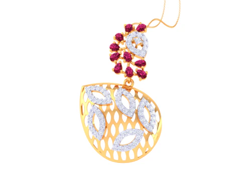 3D Printable Cad jewelry design of Lady diamond Pendant 3D Model